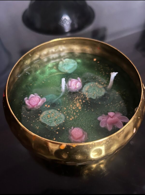 Golden Bloom Bowl Candle